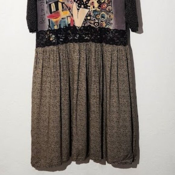 AHNI Women's Drop Waist Wearable Art Dress Size Large - Picture 3 of 9